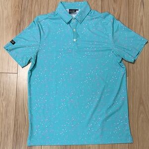 Men's Turquoise Speckled Polo Shirt